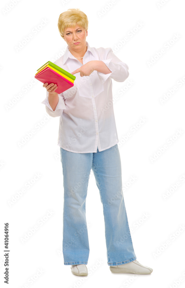 Senior woman with books