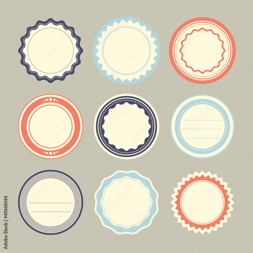 set of vintage labels