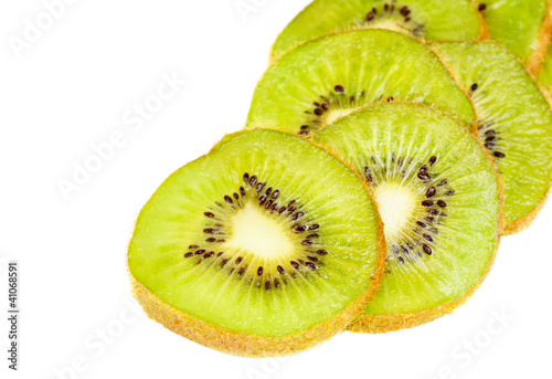 kiwi fruit sliced isotated on a white background