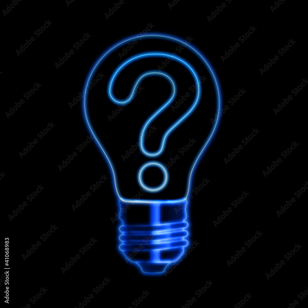 light bulb with question sign light bulb with question sign