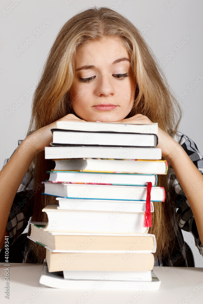 Female college student. Studio shot
