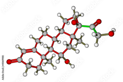 Hormone cortisol (hydrocortisone) molecule
