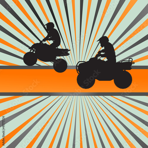 Quad bike silhouette vector background