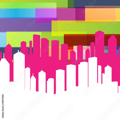 Colorful panorama city vector background © kstudija