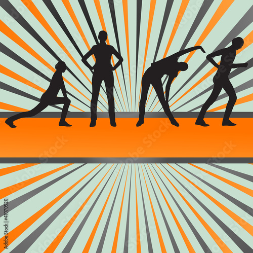 Women fitness vector background