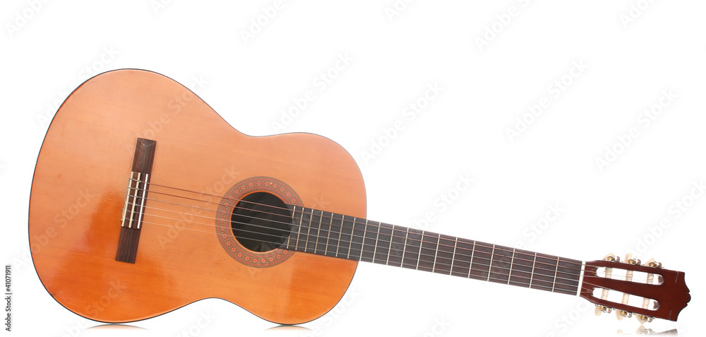 retro guitar isolated on white