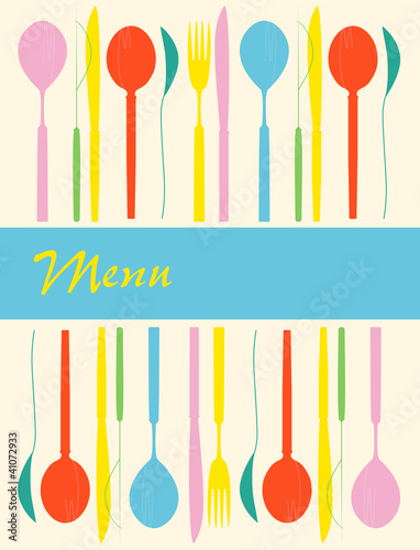 menu card design template, illustration