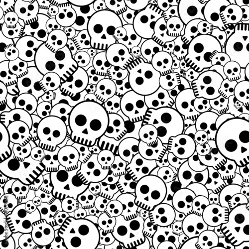 seamless pattern with skulls, vector