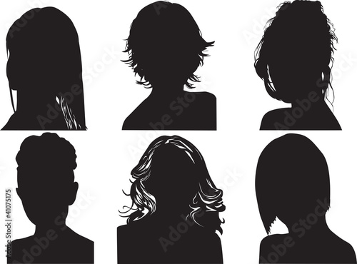 silhouettes of women's heads