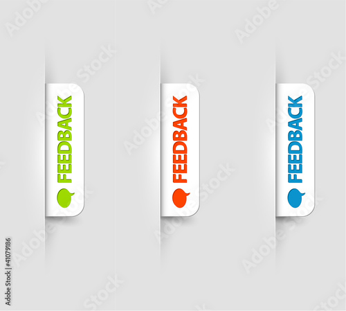 Vector white feedback Labels / Tags on the (web) page