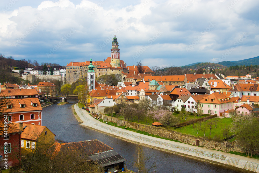 Fototapeta premium Spring view of Cesky Krumlov. Czech republic