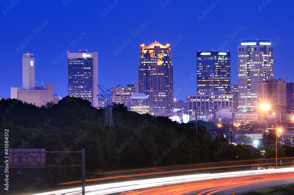Birmingham, Alabama Skyline above Interstate 65