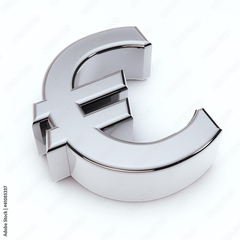 3D Euro symbol isolated on white Stock Illustration | Adobe Stock