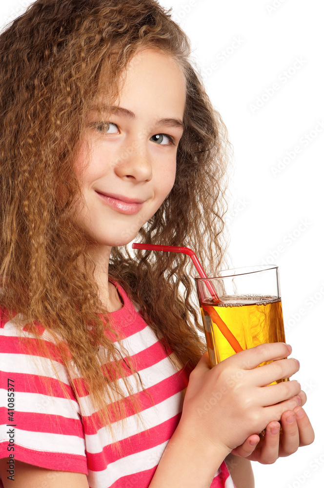 Girl with apple juice Girl with apple juice