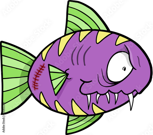 Crazy Insane Fish Illustration