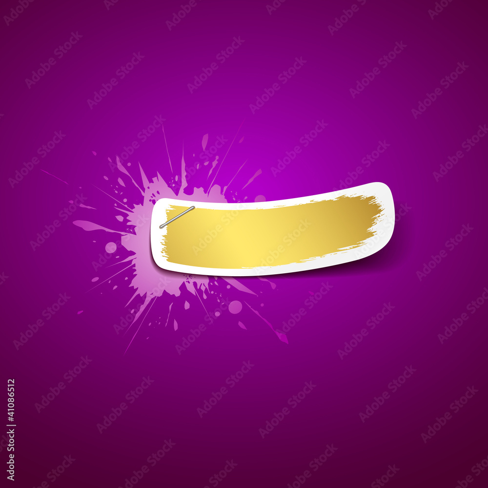 Paper paint brush shape on purple Ink splatter background Paper paint brush shape on purple Ink splatter background