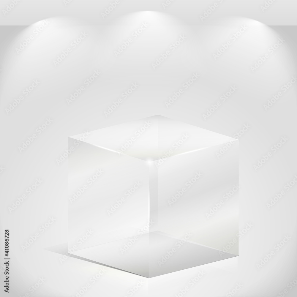 Transparent glass cube Transparent glass cube