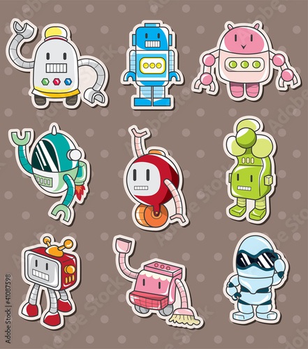 cartoon robot sticers