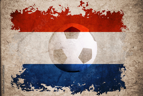 Netherland rip flag with football background #41088566