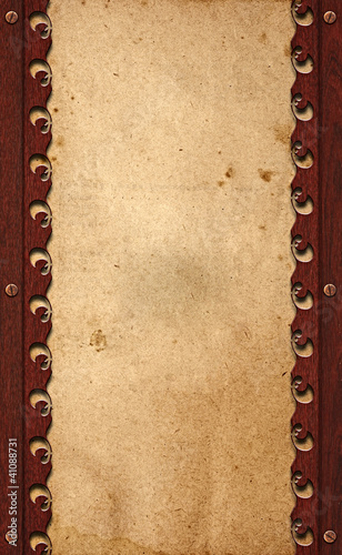 old paper on wood background or texture