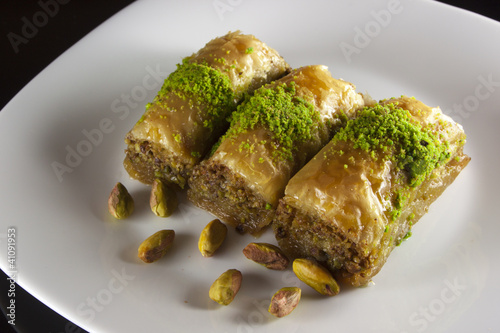 baklava plate with pistachios