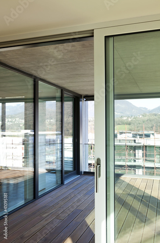 new apartment, view of the veranda from the room