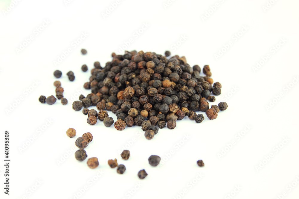 Black Pepper On White Background Black Pepper On White Background
