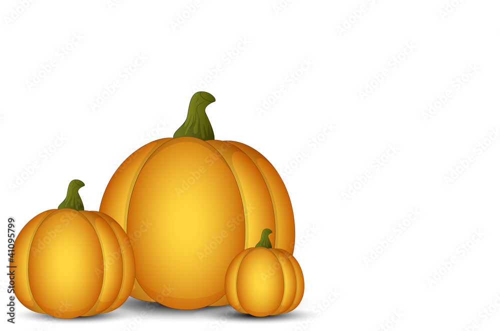 Obraz premium Vector Pumpkins on White Background