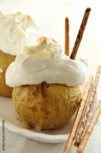 salty sticks ,baked apples, cream puffs