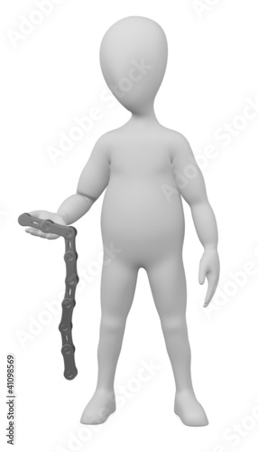 3d render of cartoon character with bike chain