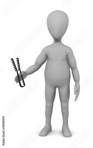 3d render of cartoon character with cooking pliers