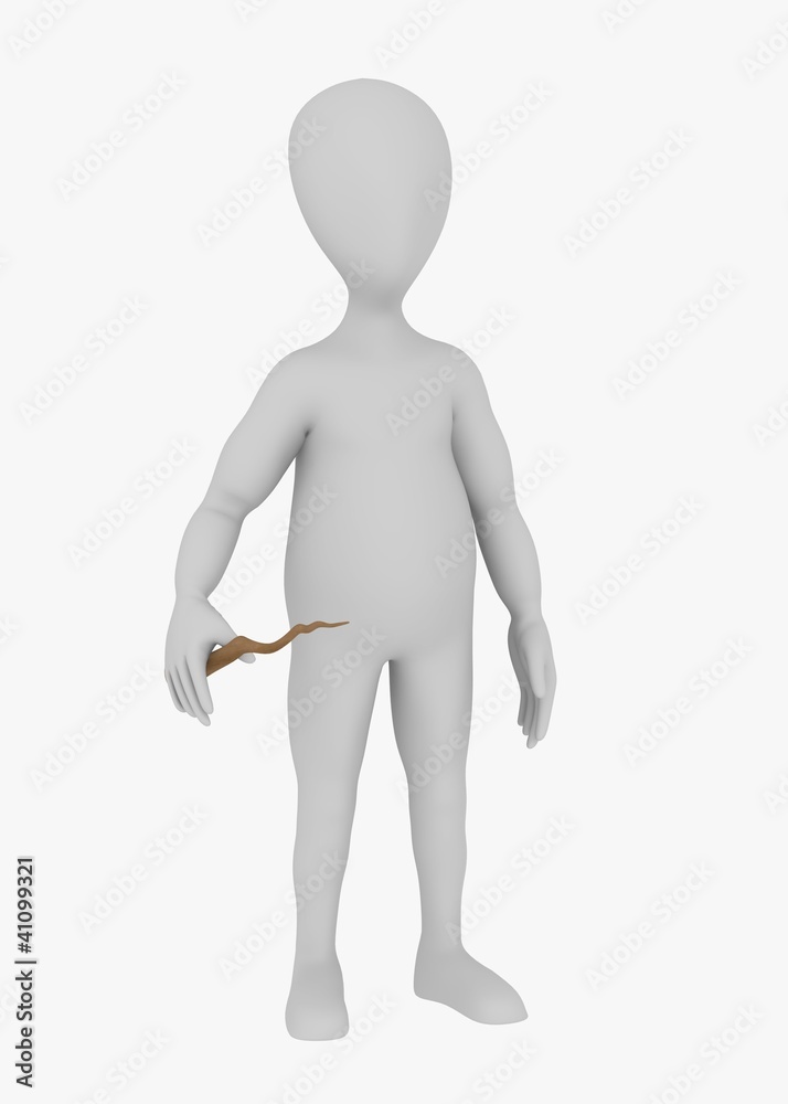 3d render of cartoon character with magic wand 3d render of cartoon character with magic wand