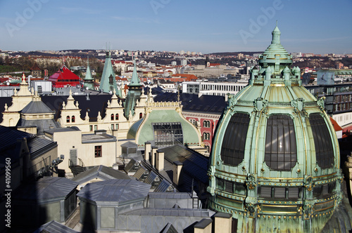 Rooftops of prague from the  Powder Tower, Czech republich photo