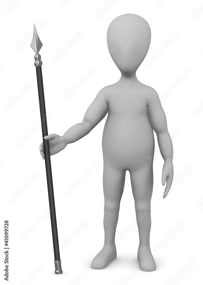 3d render of cartoon character with spear 3d render of cartoon character with spear