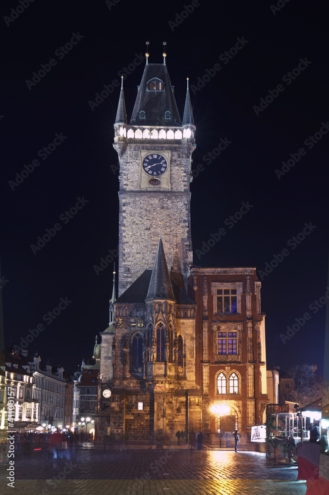 Fototapeta premium Old Town Hall Clock Tower, Prague, Czech Republic.