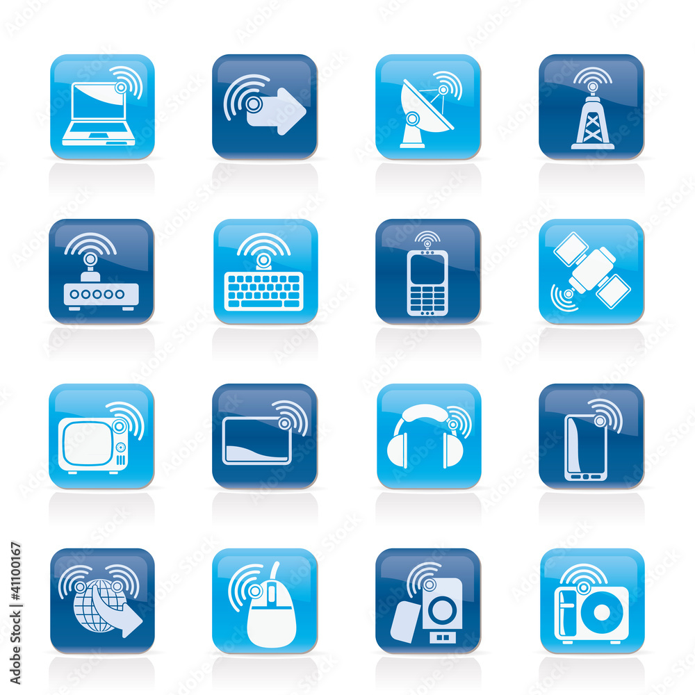 wireless and technology icons - vector icon set wireless and technology icons - vector icon set
