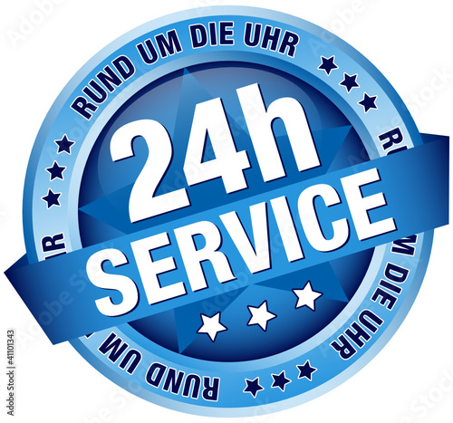 Button Banner "24h Service" blau