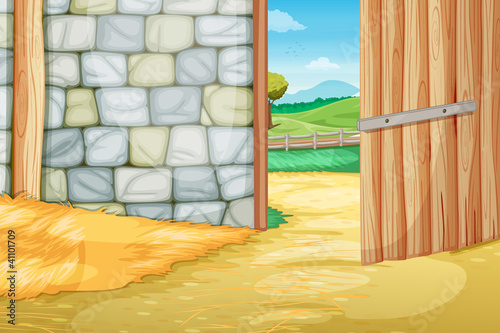 Inside the barn