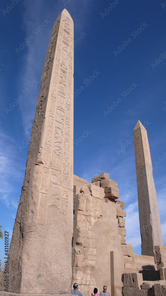 Obeliscos en el Templo del dios Amon en Karnak, Egipto