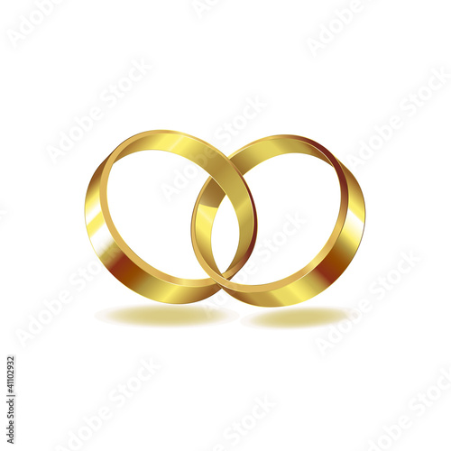Two wedding ring on white background