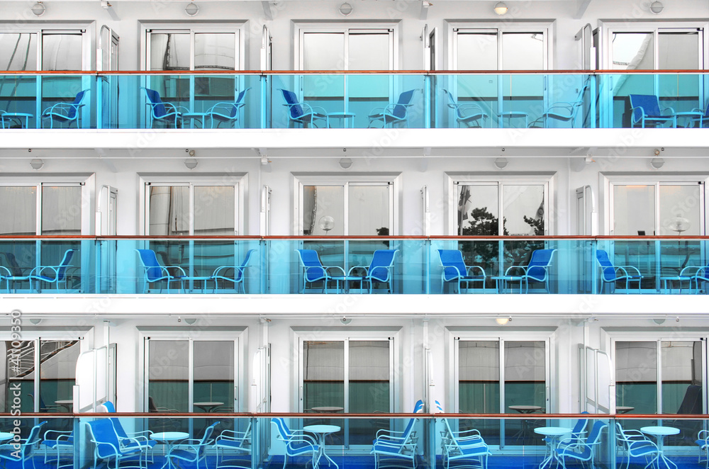 Cabins of a modern cruise ship