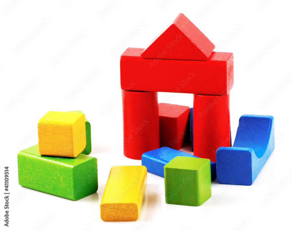 Obraz premium Wooden building blocks