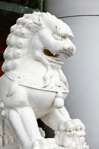 Chinese lion statue close up