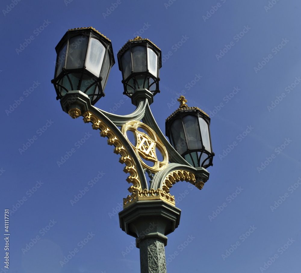 Victorian lamp post with royal insignia