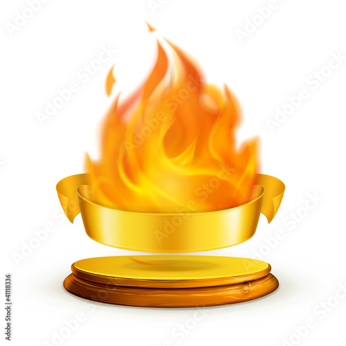 Golden flame, vector