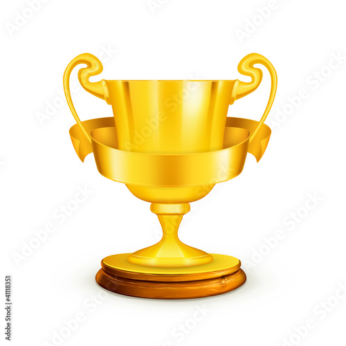 Gold trophy, vector