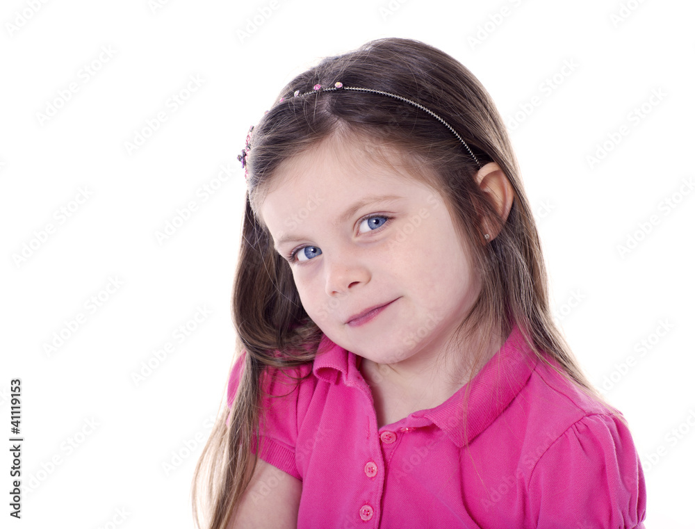 Adorable little girl portrait isolated on white Adorable little girl portrait isolated on white