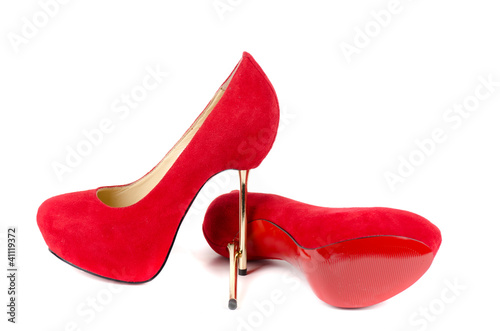 red female shoes