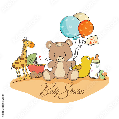 baby shower card with toys