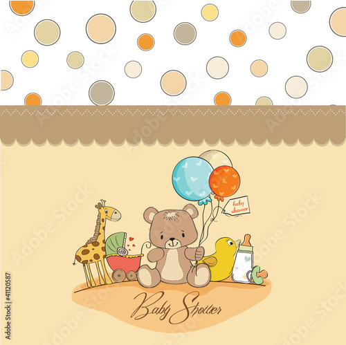 baby shower card with toys